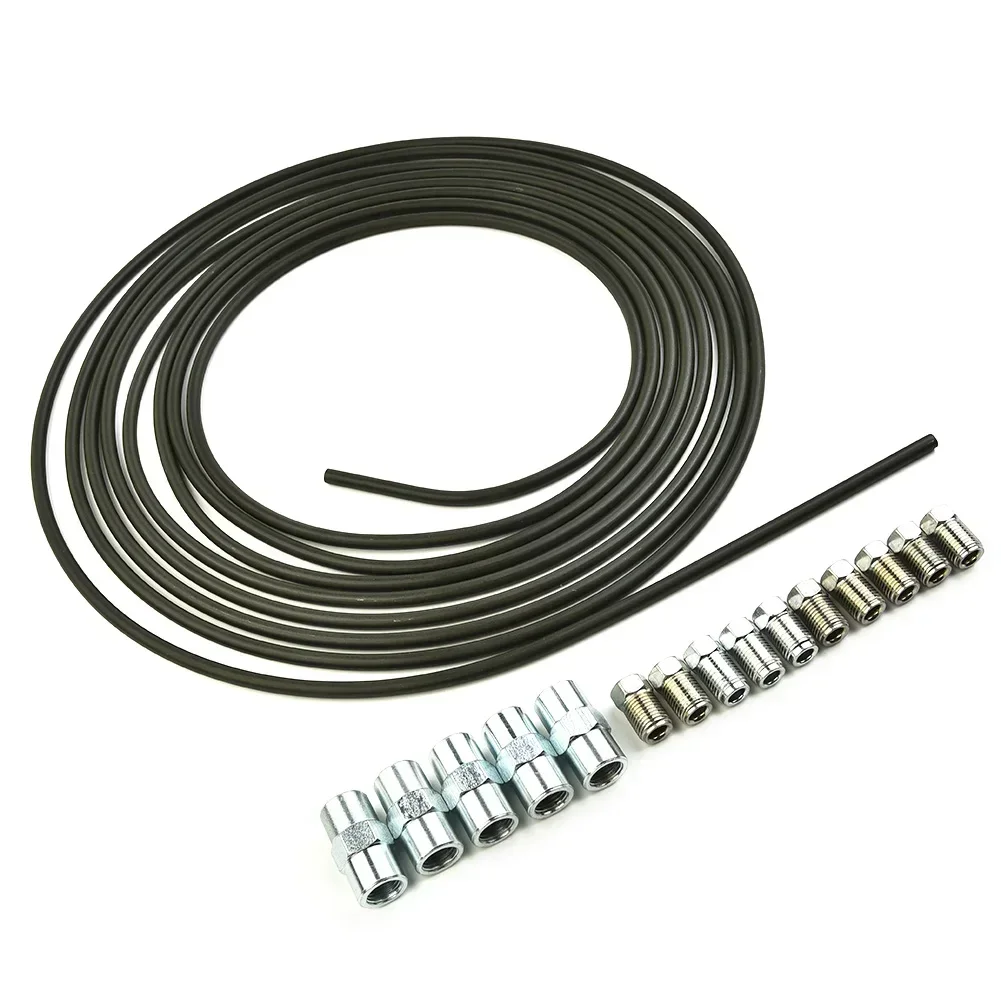 5M Brake Line Brake Pipe Steel Brake Pipe Hose Line Piping Tube 4.75 Mm With 10pcs M10 Tube Nuts Fittings 5 Connectors