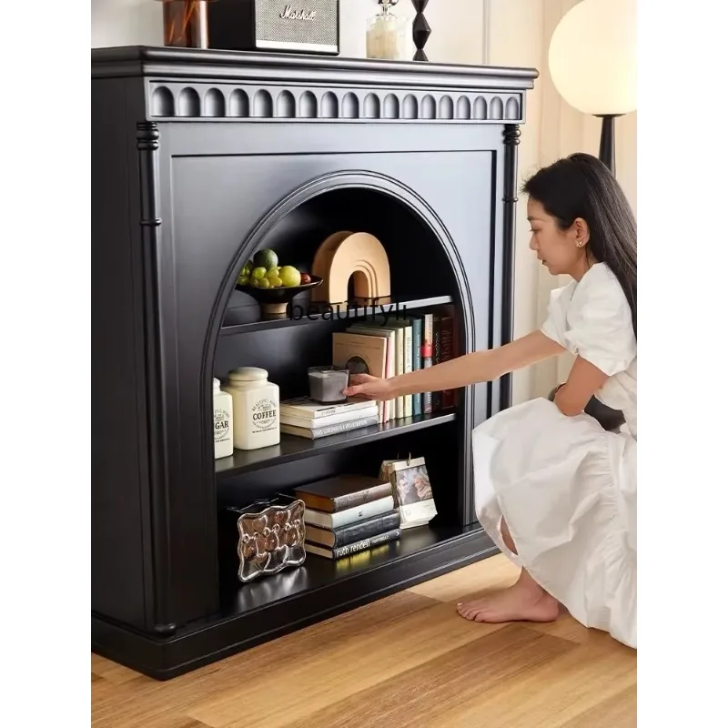 

RR HHFrench retro solid wood fireplace decorative cabinet American living room porch cabinet decorative locker