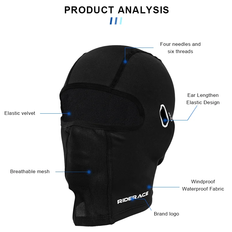 Cycling Scarf Winter Warm Bicycle Headwear Balaclava Breathable Glasses Hole Sports Running Cap Bike Headband Mask Helmet Liner