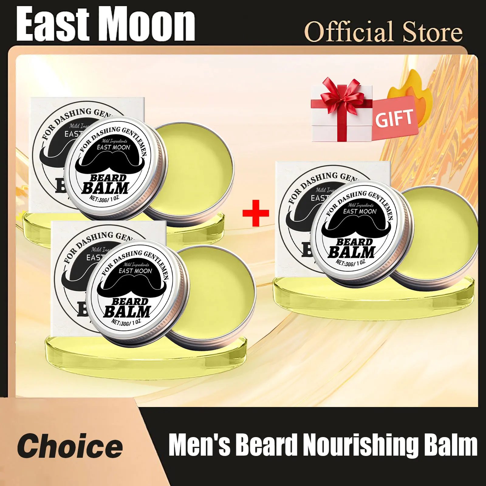 イーストムーンひげ栄養バーム持続的な柔らかさ栄養を与える毛根改善保湿魅力的なデート男性ひげケアクリーム
