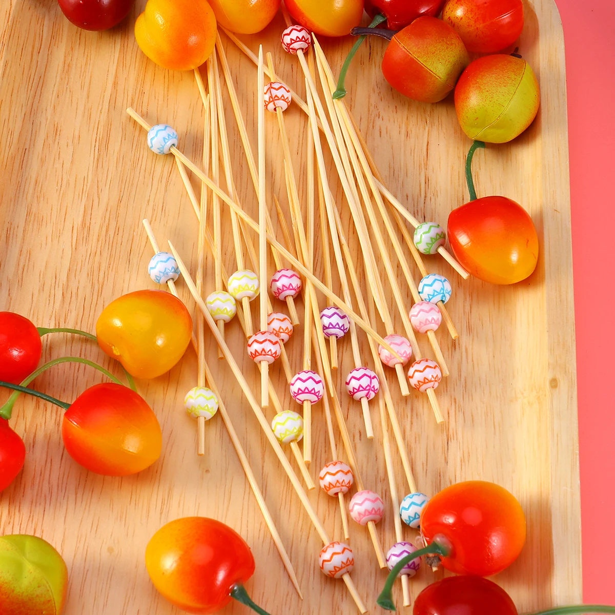 

100 Pcs Bamboo Fruit Picks Wedding Decor Cocktail Stick Christmas Sticks for Wooden