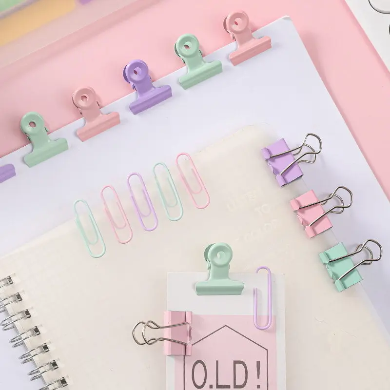 Office Paper Clip Set Ticket Clip Combination Student Stationery Clips Iron Dovetail Clip Long Tail Clip Binding Box Paperclips