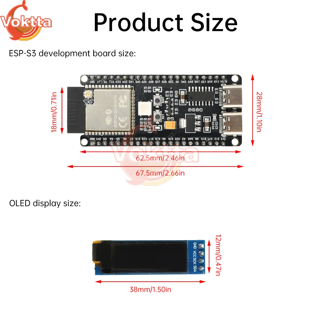 Scheda di programmazione scheda di sviluppo ESP32-S3 N16R8 Xiaozhi AI macchina per chat vocale intelligente con kit combinato OLED da 0,91 pollici