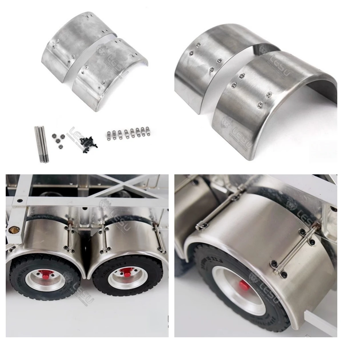 

1:14 RC Truck Metal Mud Guard for Lesu Dump Truck Tamiya Tractor Trailer Remote Control toys R/C Car Upgrade parts