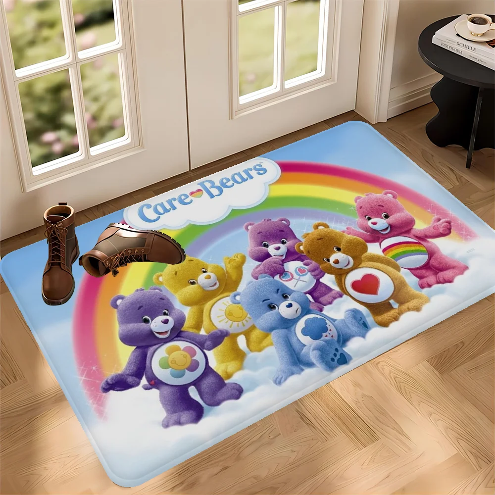 Cute Cartoon C-CARES-BEARS Floor Mat INS Style Soft Bedroom Floor House Laundry Room Mat Anti-skid Household Carpets