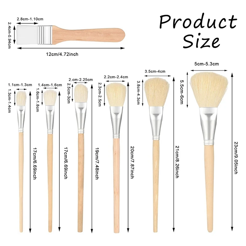 Pinceaux de Vadrouille de Peinture Acrylique, Brosses Assad pour Interconnexion, Art à l'Huile, Facile à Installer, 7 Pièces