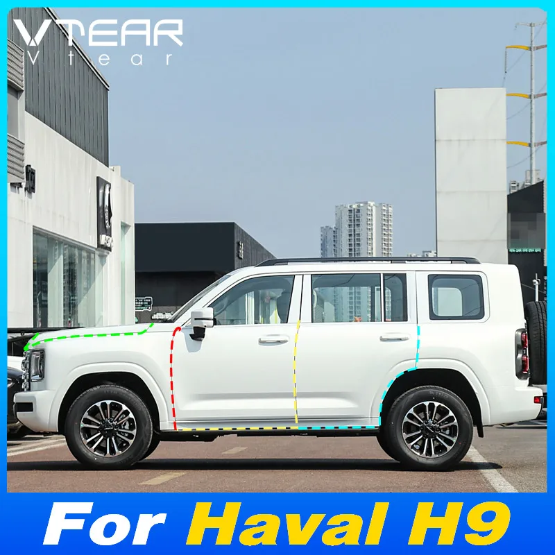 Vtear Car Door Seal Strip Rubber Noise Dust Insulation Protection Trim Sticker Decoration Accessories For Haval H9 MK2 2024 2025