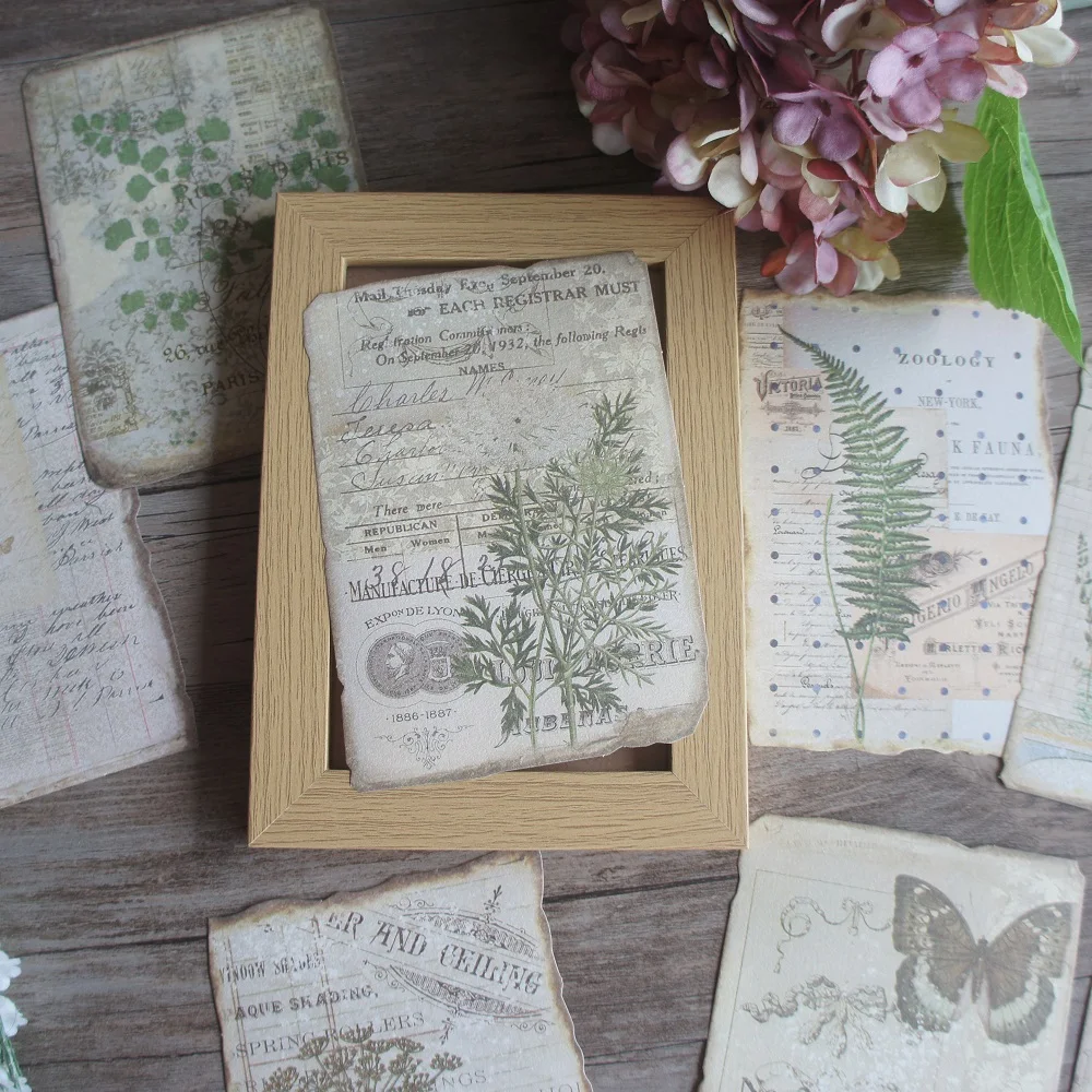 

10*14cm 50pcs Retro Pages From Old Books Creative Craft Paper Background Scrapbooking Gift DIY Message Use