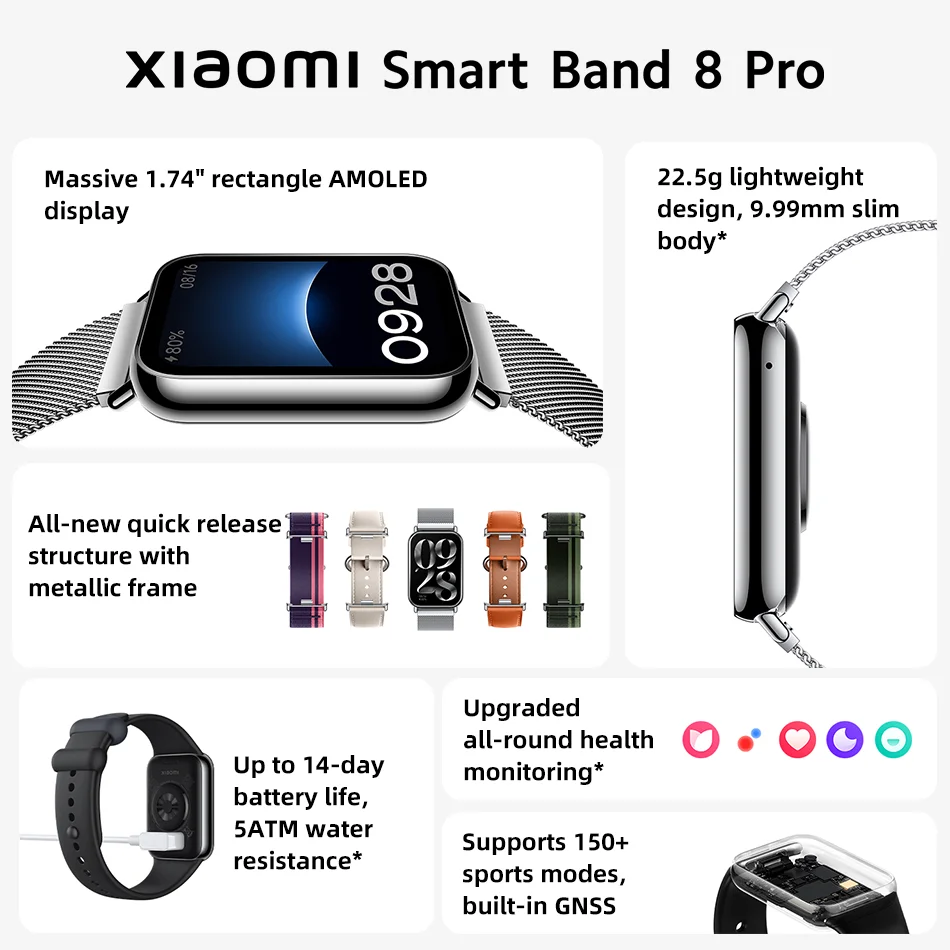 Global Version Xiaomi Smart Band 8 Pro 1.74