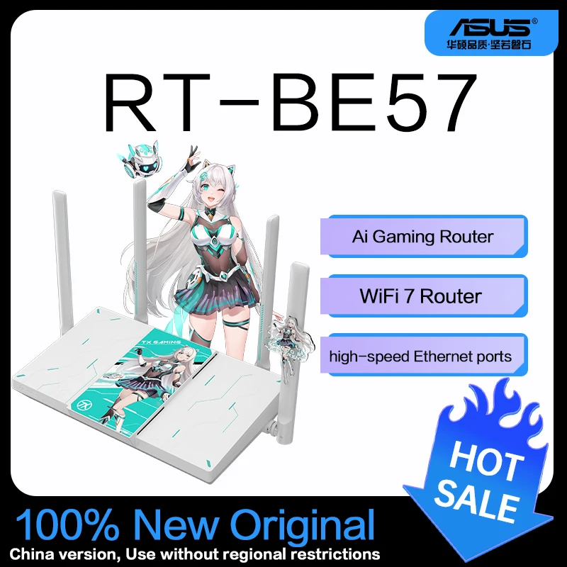 

ASUS RT-BE57 TUF Gaming Router WiFi7 2.5G Port Gaming Wireless Acceleration AiMesh Compatible BE3600