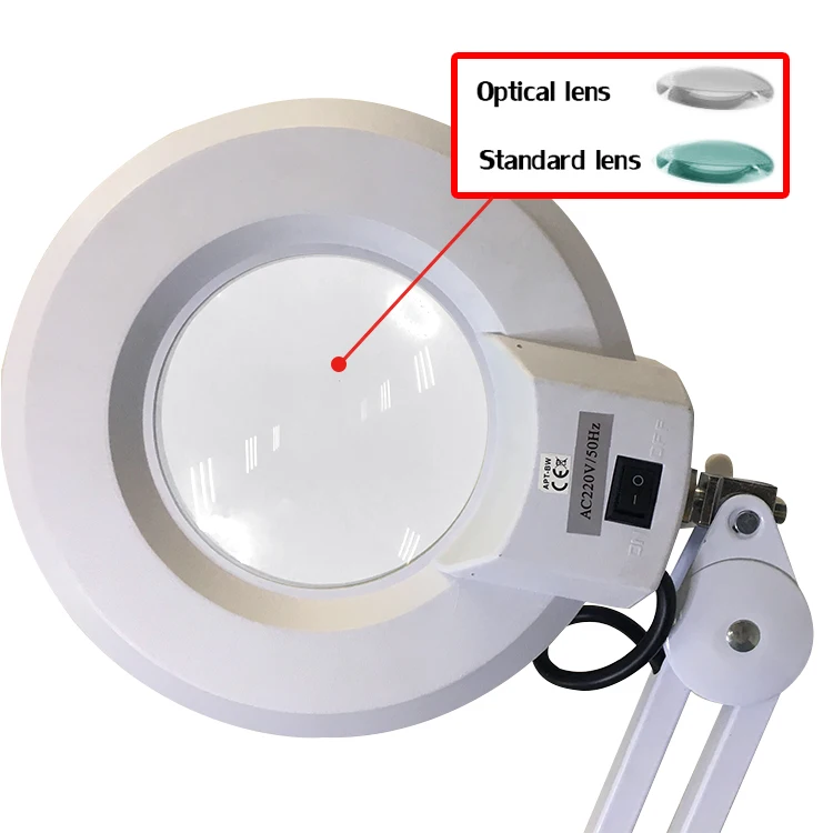 โคมไฟแว่นขยาย YS-702 5X/8X/10X LED โคมไฟแว่นขยายตั้งโต๊ะ