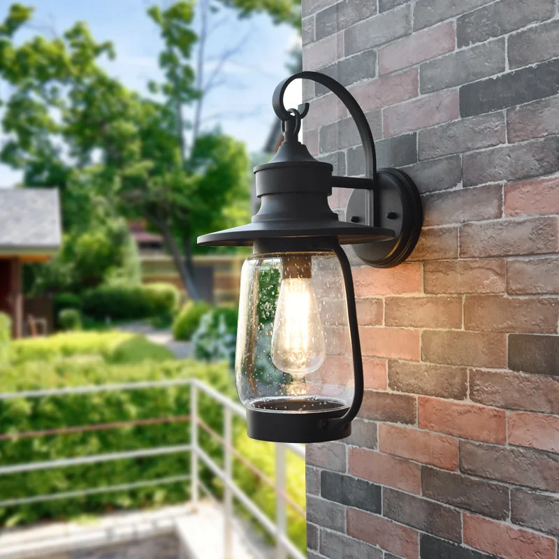 Aluminum horse lamp outdoor wall lamp waterproof and rust proof courtyard lamp balcony retro villa garage garden wall lamp