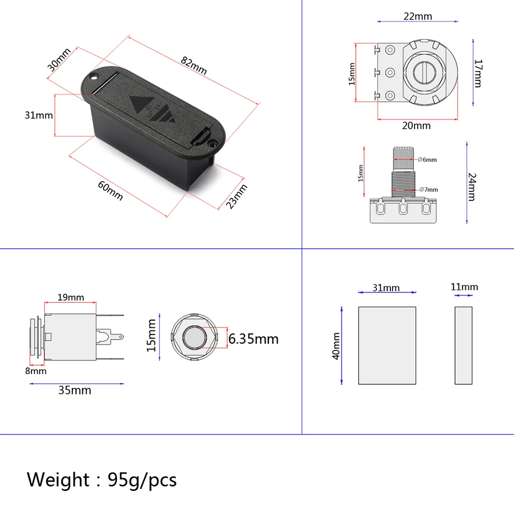 

3 Band Equalizer Guitar Tone Control Wiring Harness Balance Volume For Active Pickups Eq Preamp Circuit Compatible With J
