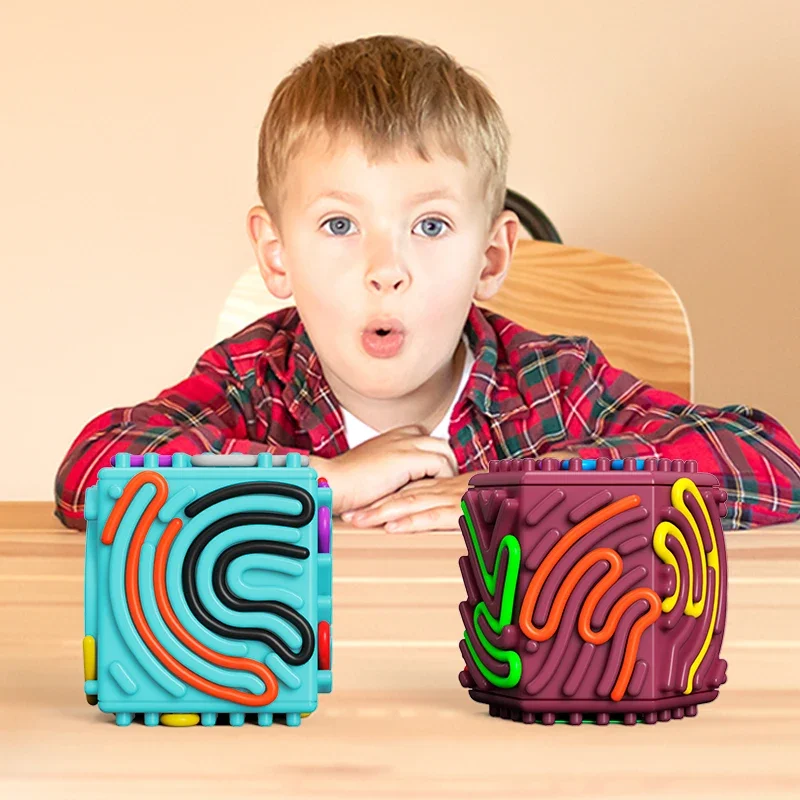 Sensory Activity Ball Silicone Rod Fidget Toy ADHD and Autism Sensory Toys Fine Motor Skills for Children Birthday Gifts