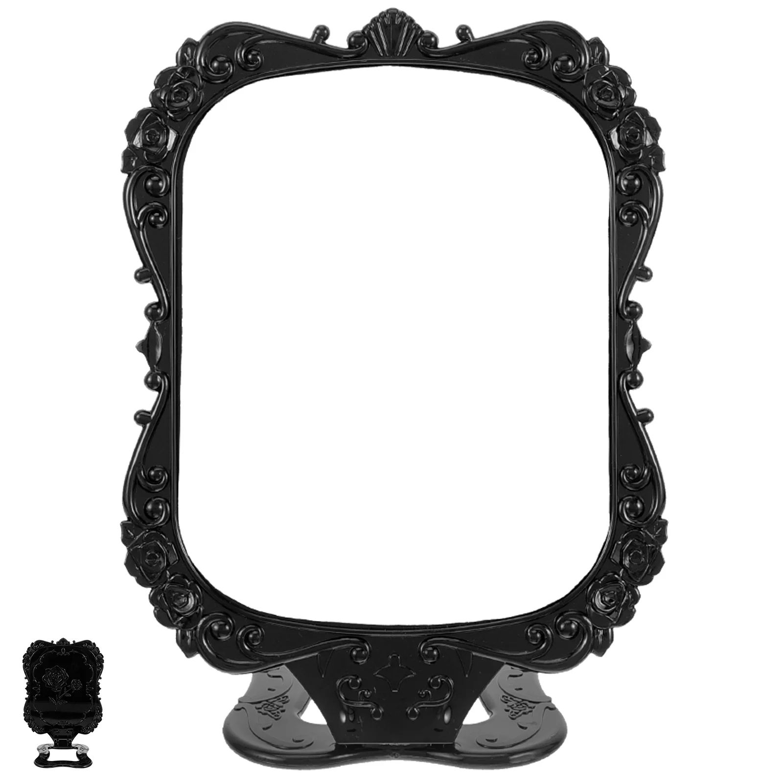 Lusterko do makijażu składane, owalne, bez zniekształceń, przenośne lusterko kosmetyczne do podróży, sypialni, toaletki.