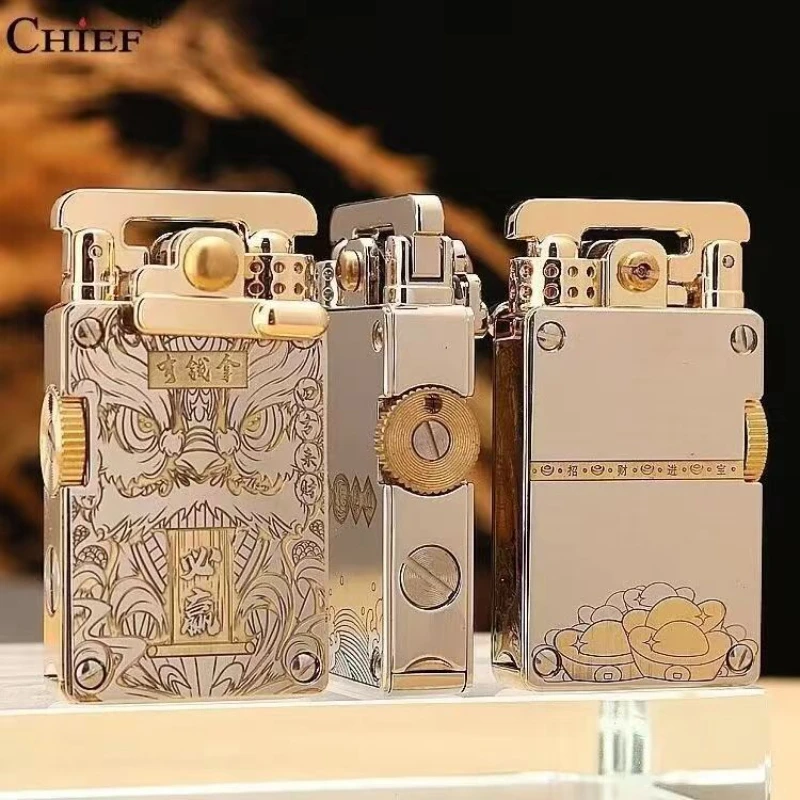 CHIEF-Rocker Kerosene Lighter Rare Windproof Old Vintage Smoking Liquid Lighter Creative Personalized Gift