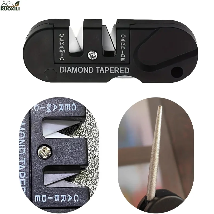 

Multi-Functional Pocket Knife Sharpener with Tungsten Steel - Portable Sharpening Stone for Outdoor,Camping,Kitchen & Hunting