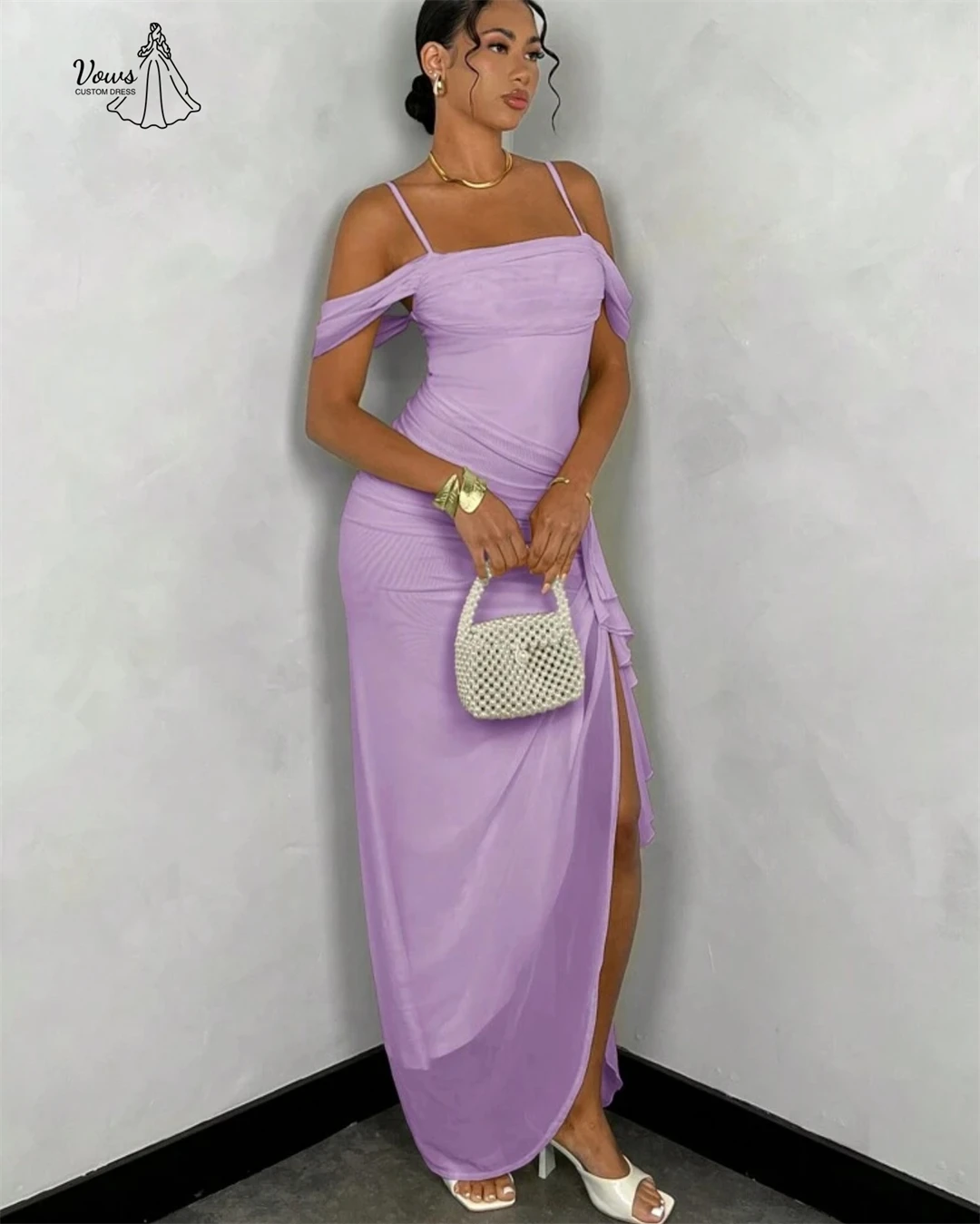 فساتين لحضور الحفلات الموسيقية الأنيقة من الشيفون 2025 فستان سهرة فاخر 2025 مصنوع حسب الطلب بحمالة على شكل شمعة فساتين حفلات فاخرة فستاين سهرة/فساتين الحفلات