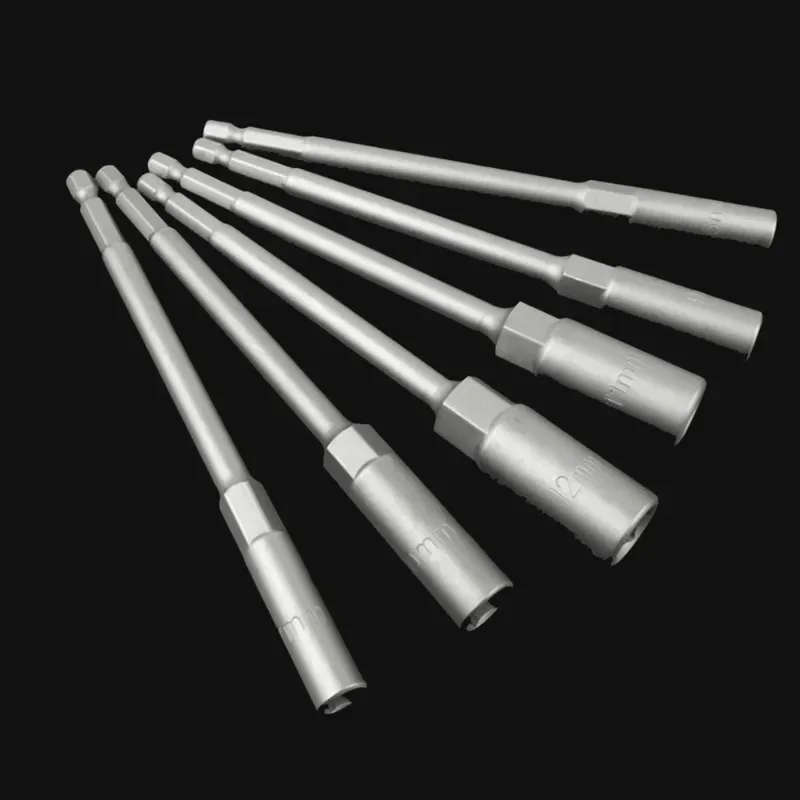 

1pcs 150mm Magnetic Air Impact Socket Bit for Pneumatic Wrench, Self-Tapping Socket 7mm 18mm, CR-V 1/4 Hex Shank, Anti-Slip
