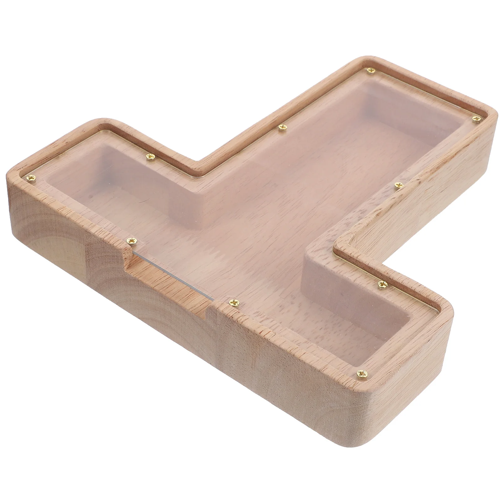 Houten Letter Spaarpot T-vorm Transparante Muntopslag Kinderen Spaarsparpot Desktop Decor Uniek cadeau voor kinderen