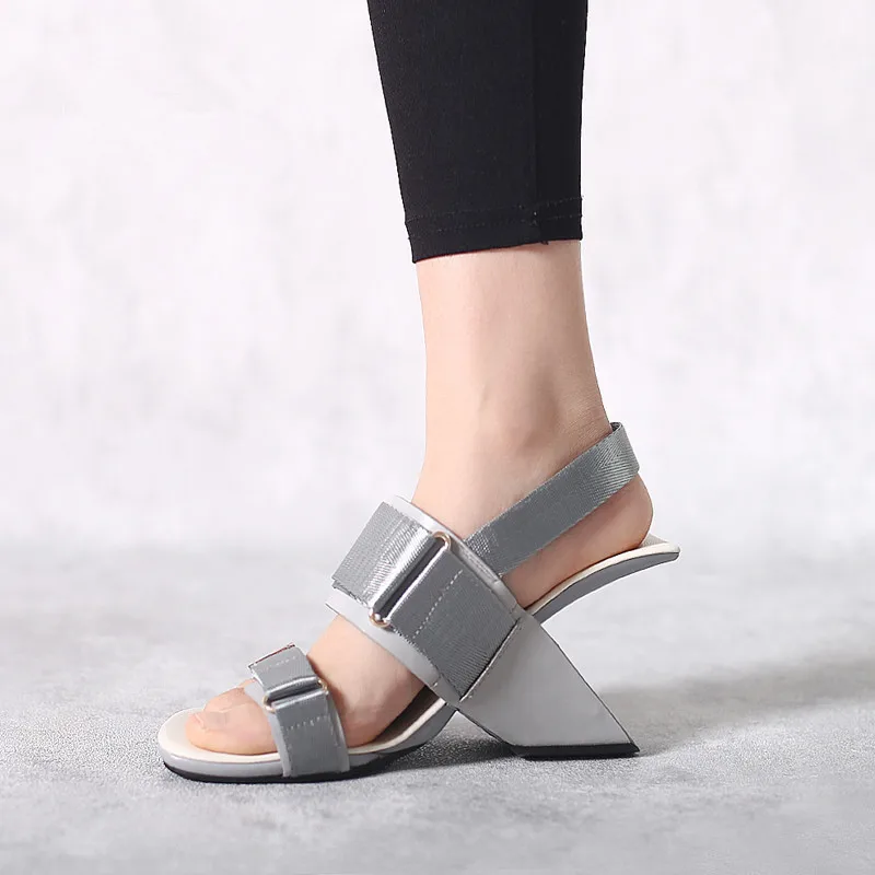 Blue Mixed Color Women Platform Sandals Ins Grey Back Strap Beach Summer Sandalias Femininos Black Prom Party Pumps Sapatos