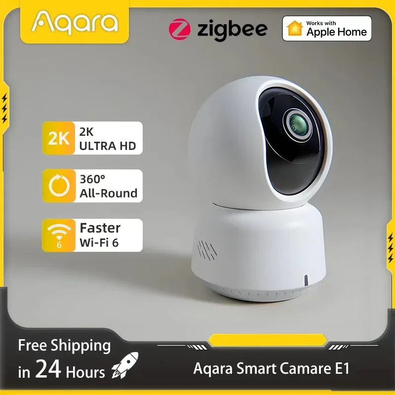 Original Aqara Smart Camera E1 2K 1296P 3MP 360° Home Security Webcam AI Human Detection Night Vision Works  With Apple HomeKit