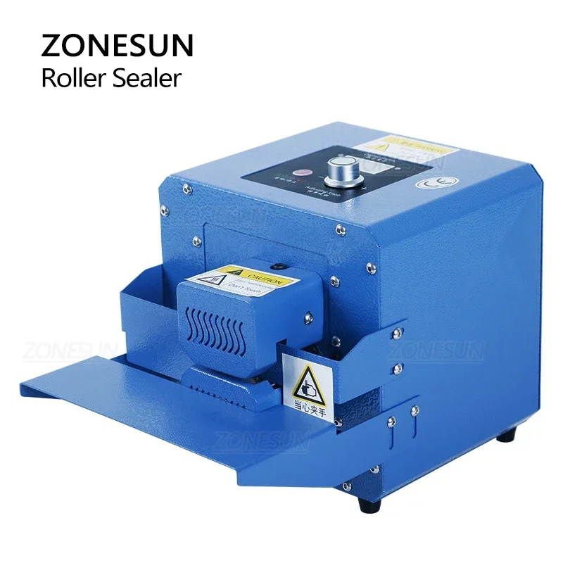 ZONESUN Portable Bag Sealer Roller Sealing Machine Aluminum Foil Composite Plastic Film PE Coated Paper Food Packaging ZS-GLF1P