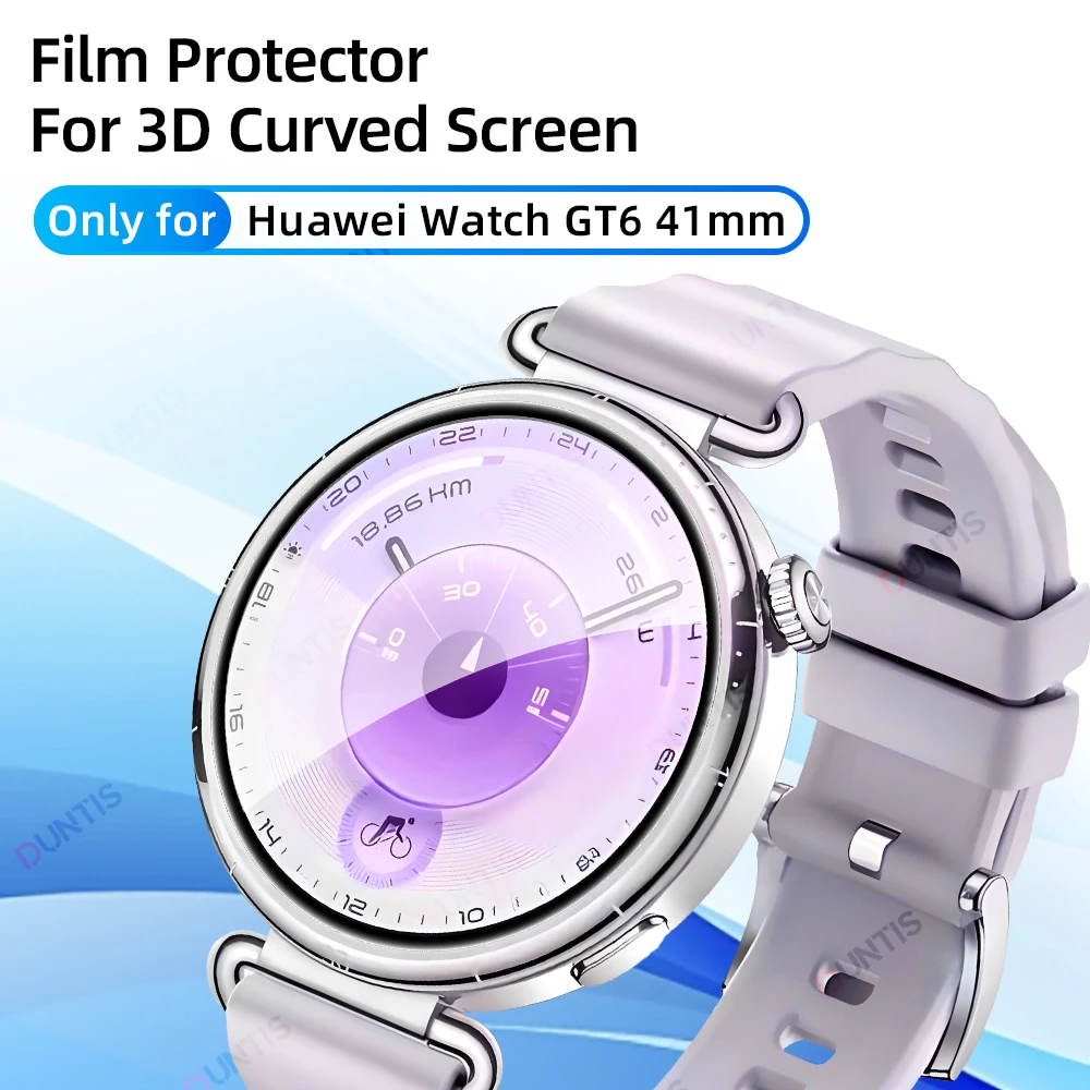 Protetor de tela para huawei watch gt6 41mm 3d protetor de tela curvo ultra-hd cobertura completa acessórios de película protetora