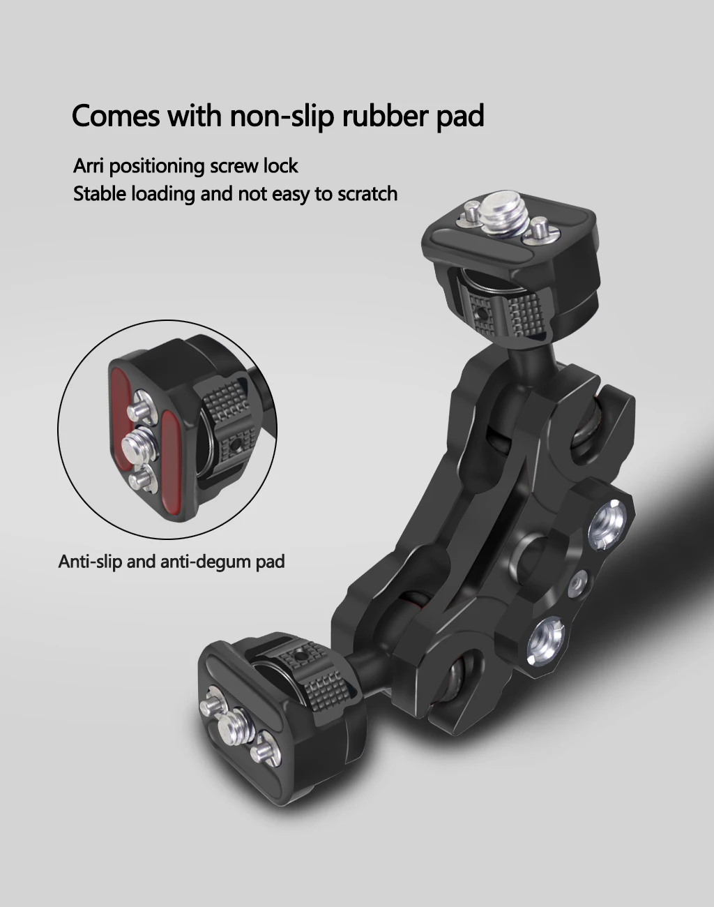Neuer, verbesserter, universell einstellbarer Doppelkugelkopf 1/4 bis 3/8 Zoll, magischer Arm, Monitorhalterung, Zubehör für DSLR-Kamera-Käfige, unterstützt 5 kg – Detail 31