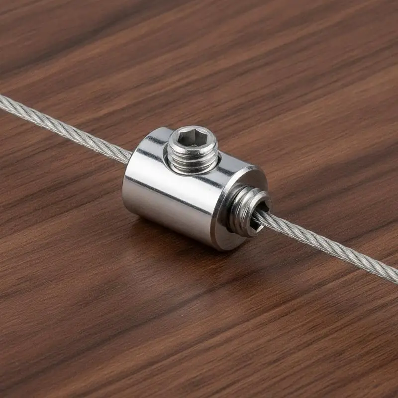 Double Hole Stainless Steel Rust Proof Wire Rope Clamps 5Pcs for Garden Trellis Wire Securing & Installation Jobs