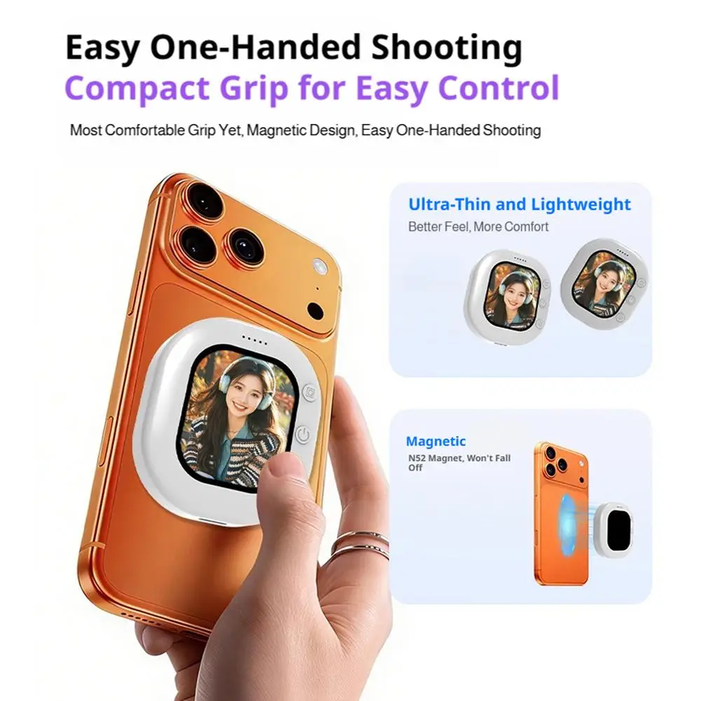 

Phone Vlog Selfie Monitor Screen Phone Holder Clip Mount Rear Camera Selfies Vlogging Live Selfie Screen Compatible FOR iPhone ﻿