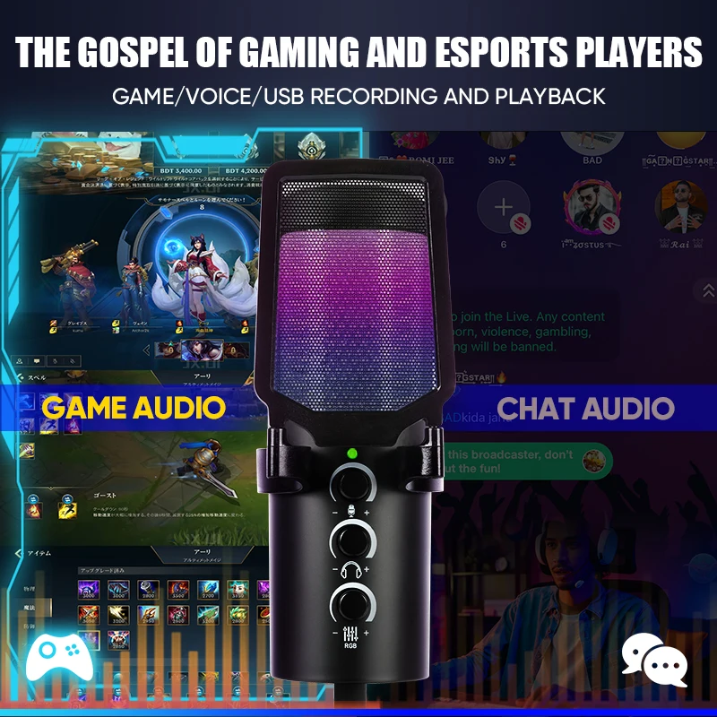 FUHAM MV9 RGB Gaming USB Conde - Pc Gaming Online ulasan dan harga