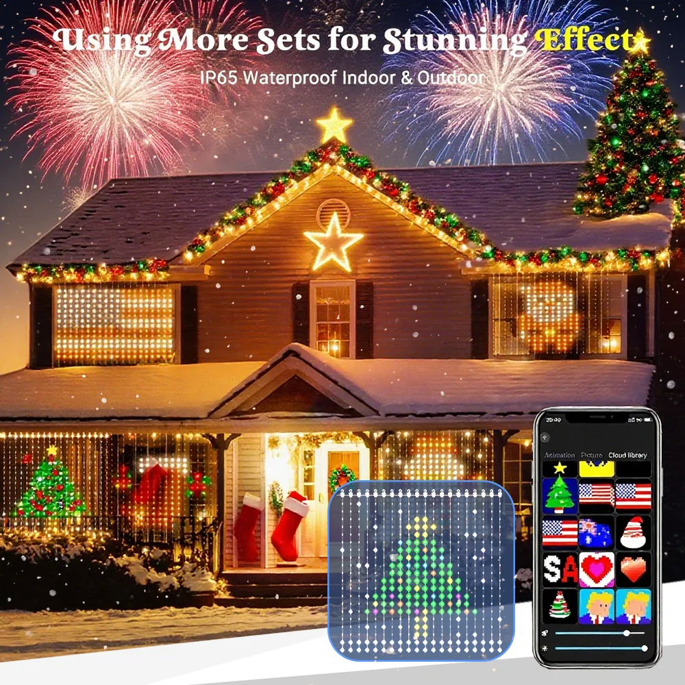 أضواء LED ديناميكية RGB USB التحكم الذكي في التطبيقات قابلة للبرمجة أوتار إضاءة خرافية ذات لون حالم مثالية لتزيين الجو الاحتفالي #1