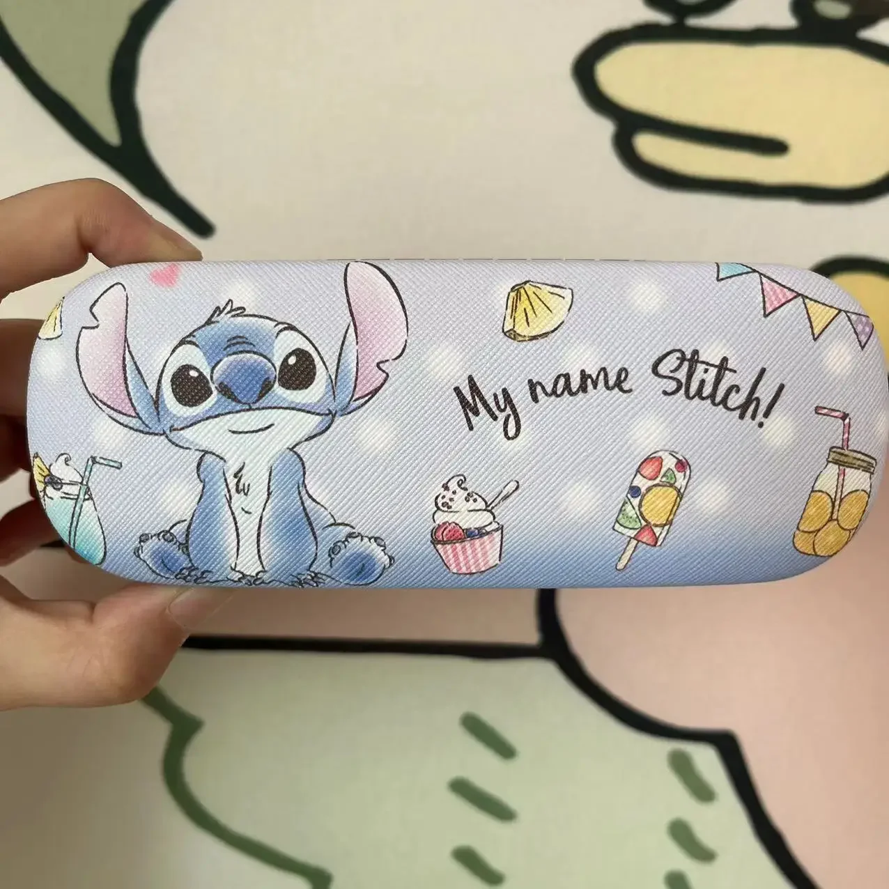 Nuevo estuche para gafas con estampado de puntos, soporte de carcasa dura, caja de almacenamiento para gafas de estudiante, figuras de Anime, estuche para gafas de puntada, regalos para niños