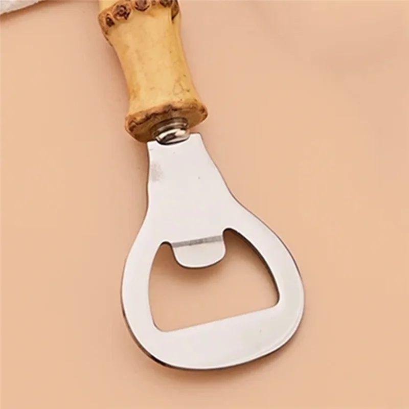 

【A87T】Bamboo Handle Bottle Opener Multi-Function Bottle Opener Cocktail Shaker With Bamboo Handle