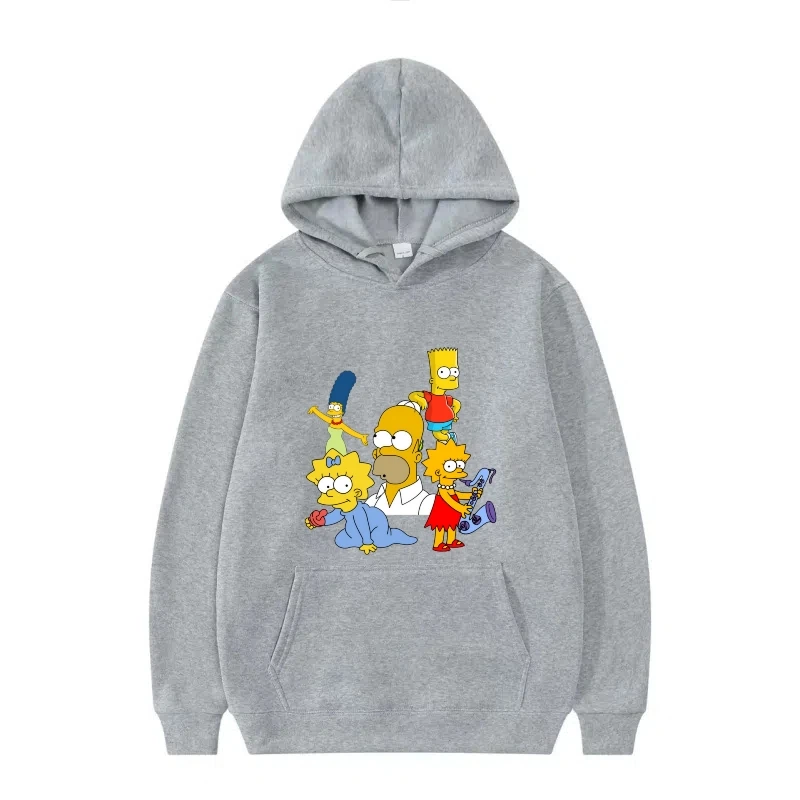 ديزني ذا سمبسنز ريترو موضة مقنعين البلوز الرجال امرأة الخريف الشتاء الصوف الأبيض بسيط البلوفرات غير رسمية Y2k الملابس