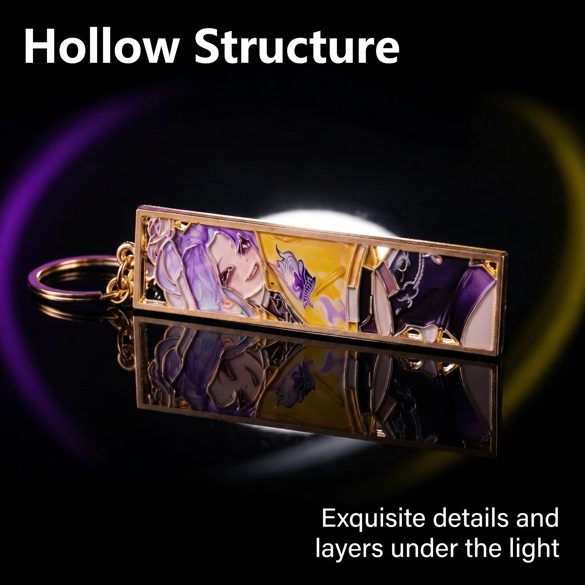 

Metal Hollow Out Keychains Bookmark Cute Jet Manga Fashion Bag Key Tag Jewelry Accessory Key Ring Holder Gift Anime