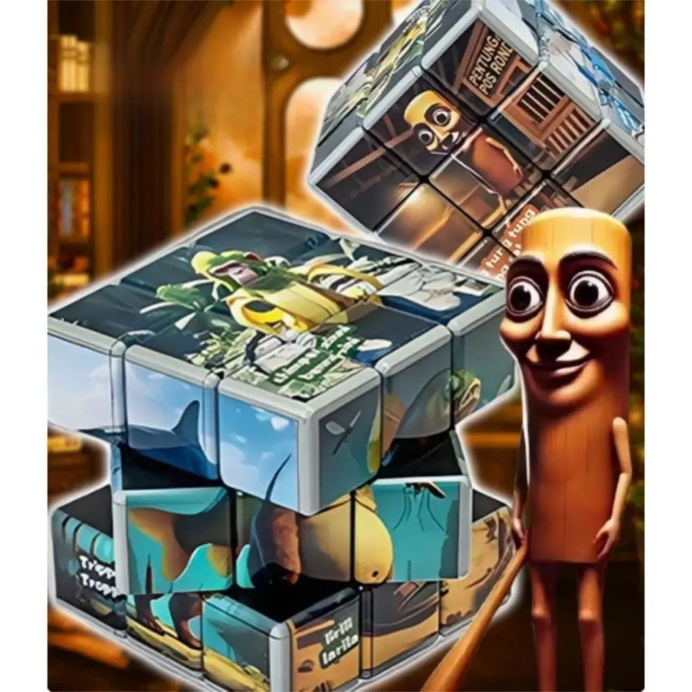 3×3 Speed Tung Sahur Cube Steve Alex Evoker Interaction Toy Classic Puzzle Cube Cartoon Multi-Element Tung Tung Sahur Toy