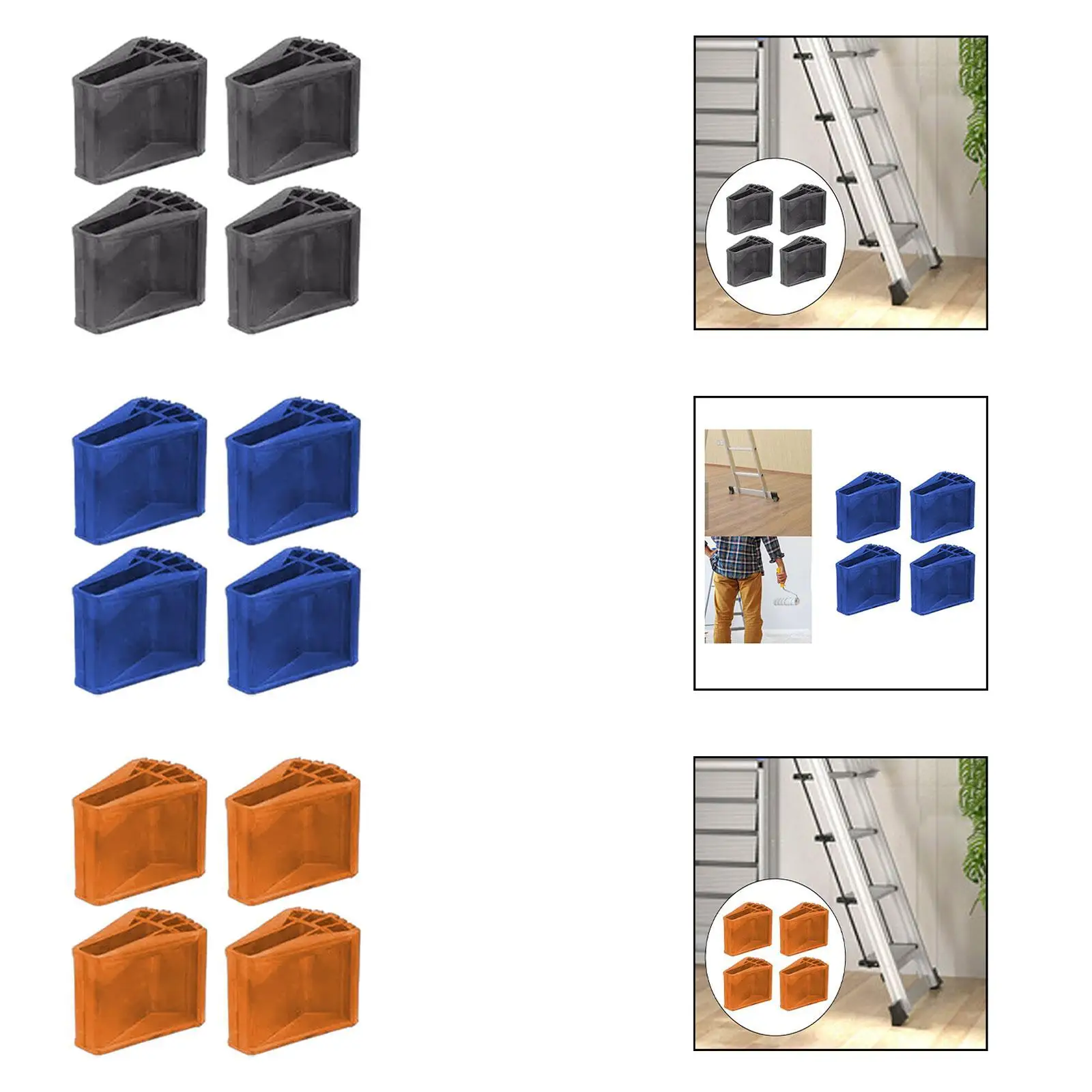 

4x Ladder Non Slip Feet Covers Durability Rubber Convenient Ladder Feet Pads