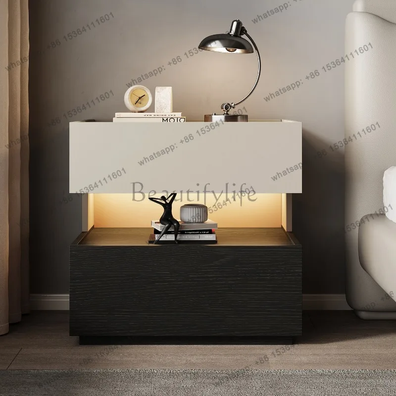 FG Coffee Storage Bedside Table Bedroom Modern Mobile Cabinets Drawers Luxury Nightstand Organizer Mesa De Noche Home Furniture