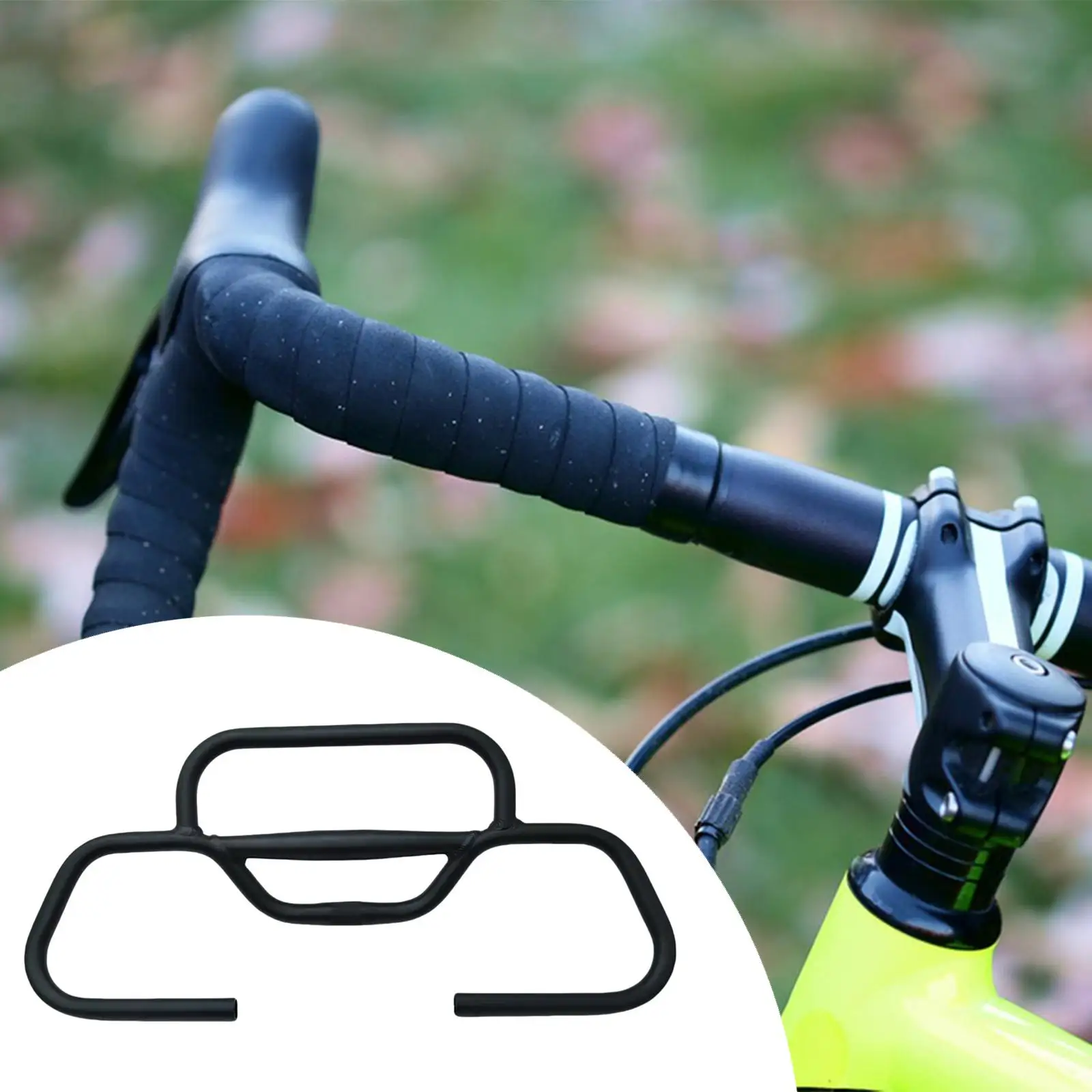 

Road Bend Handlebar Aluminum Alloy Accessory,Replace Part Lightweight Component Professional Sturdy Bike Handlebar Black