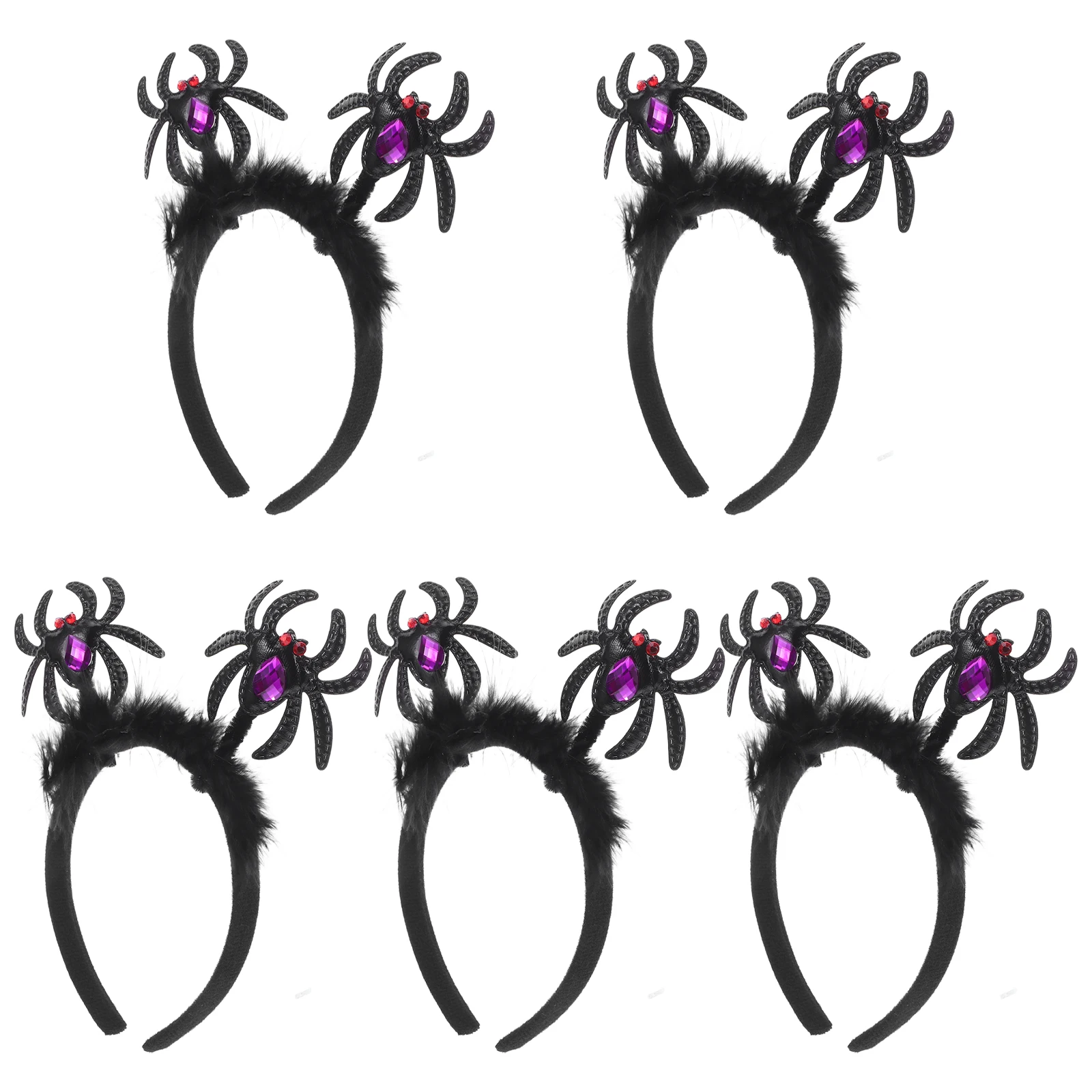 

5pcs Halloween Spider Headband Kids Lightweight Hair Hoop Party Costume Accessory Spooky Plume Decor Masquerade Carnival
