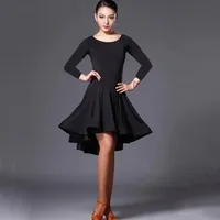 2025 Latin Dance Skirt Woman Practice Dress Performance Red Black Rumba Cha Dresses