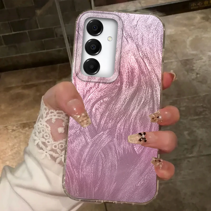 حافظة متدرجة لهاتف سامسونج جالاكسي A56 A16 A07 A17 A26 A36 A55 A35 A15 A14 S25 S24 S23 FE Plus غطاء ممتص للصدمات للنساء Funda