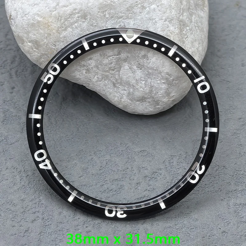 NH35 Case Bezel Ring 38mmX31.5mm Flat Resin Aluminium Bezel Fits SKX007 SKX009 SRPD Case NH36 NH35 Movement Watch Repair Parts - view 5