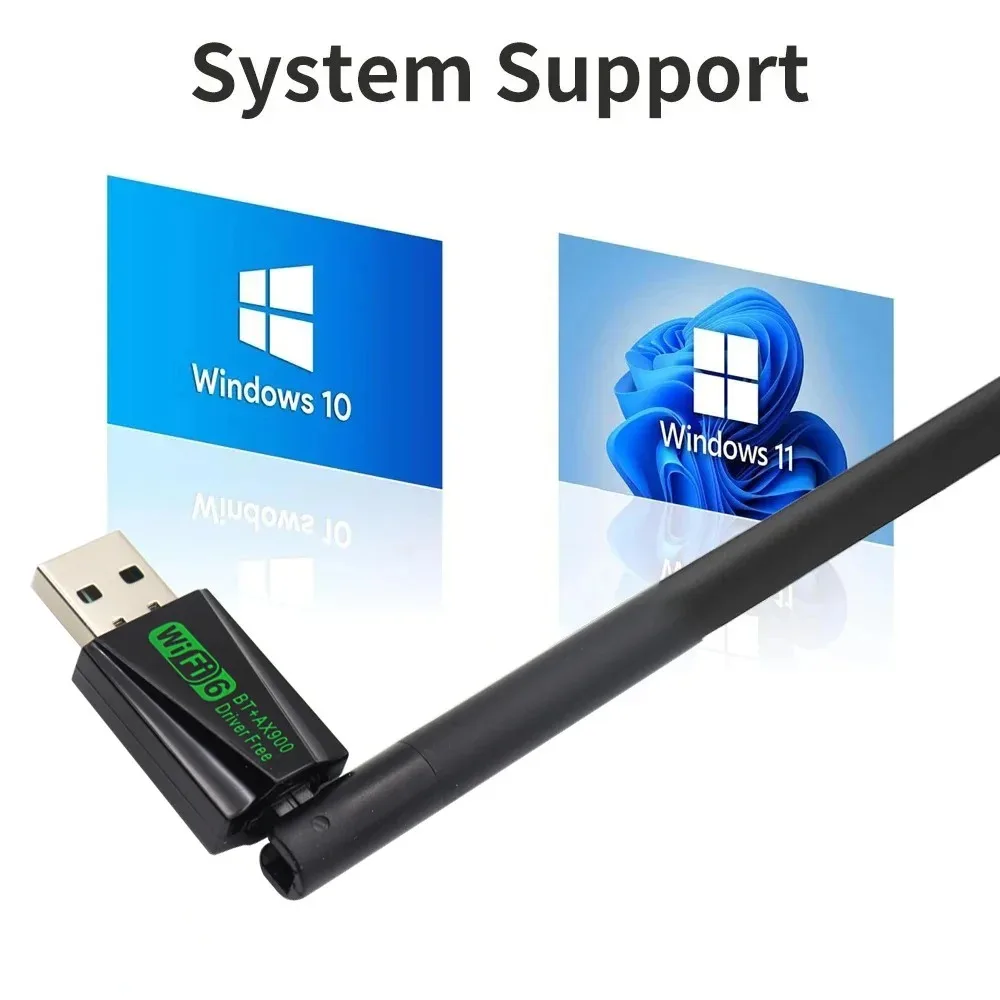 

Bluetooth 5.4 AX900 WiFi 6 USB-адаптер 900 Мбит/с USB-ключ Беспроводная сетевая карта Двухдиапазонный Ethernet-приемник 2,4G 5G Бесплатный драйвер