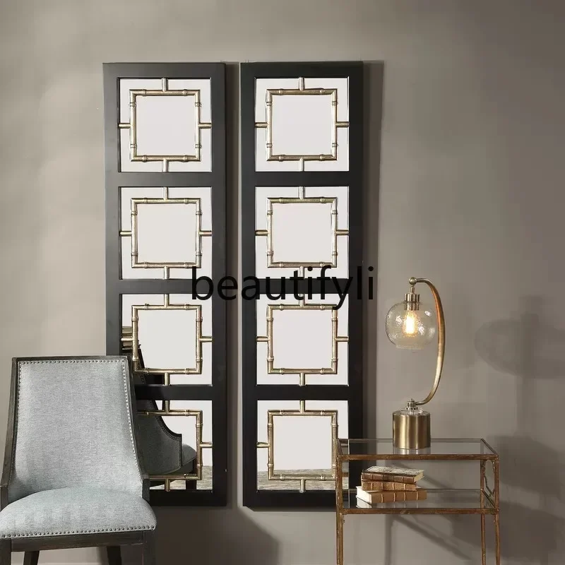 

New arrive Chinese classical restaurant background wall combination decorative mirror aisle soft decoration living room wall ha