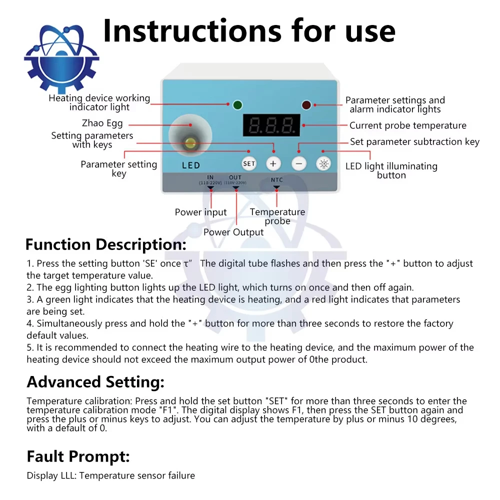 Smart Incubation Controller for Chicken, Duck and Goose Egg Hatching WiFi Remote Smart Temperature and Humidity