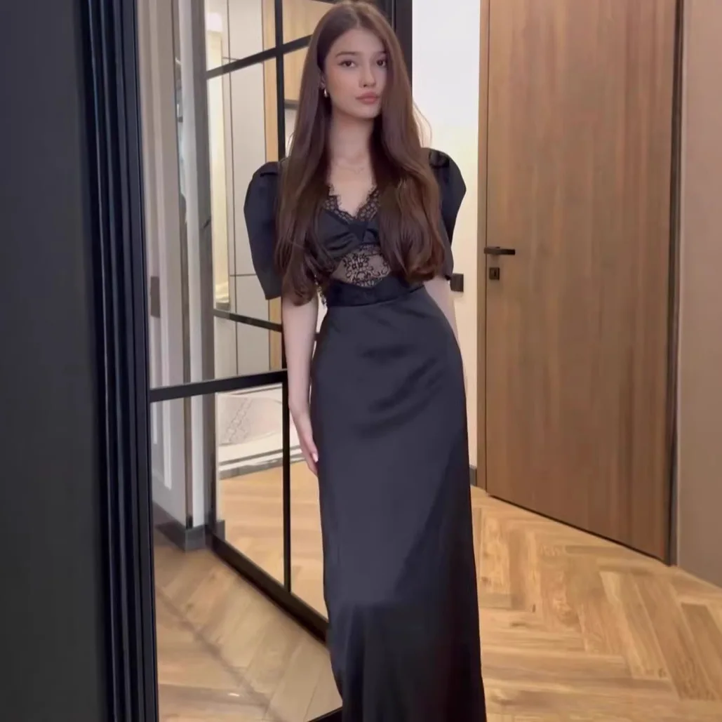Sexy Vintage Short Sleeve Dress Long Dress Spring Summer Evening Dress Dresses