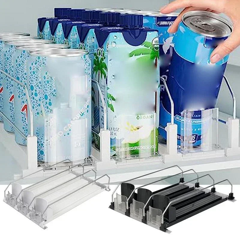 

l Fridge Drink Dispenser Refrigerator Basket Drink Beer Beverage Cola Can Soda Rack for Rv and Camping Freezer Countertop Cupbo